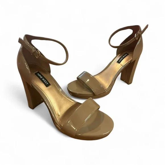Nine West Dark Nude / Brown Heels - Picture 4 of 4